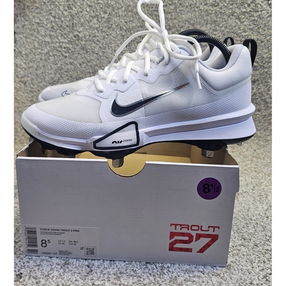 Nike Other - Nike Zoom Force Trout 9 Pro Metal Baseball Cleats White FB2907-102 - Men's 8.5